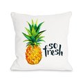 One Bella Casa One Bella Casa 74992PL16 So Fresh Pineapple Pillow; Multi Color - 16 x 16 in. 74992PL16